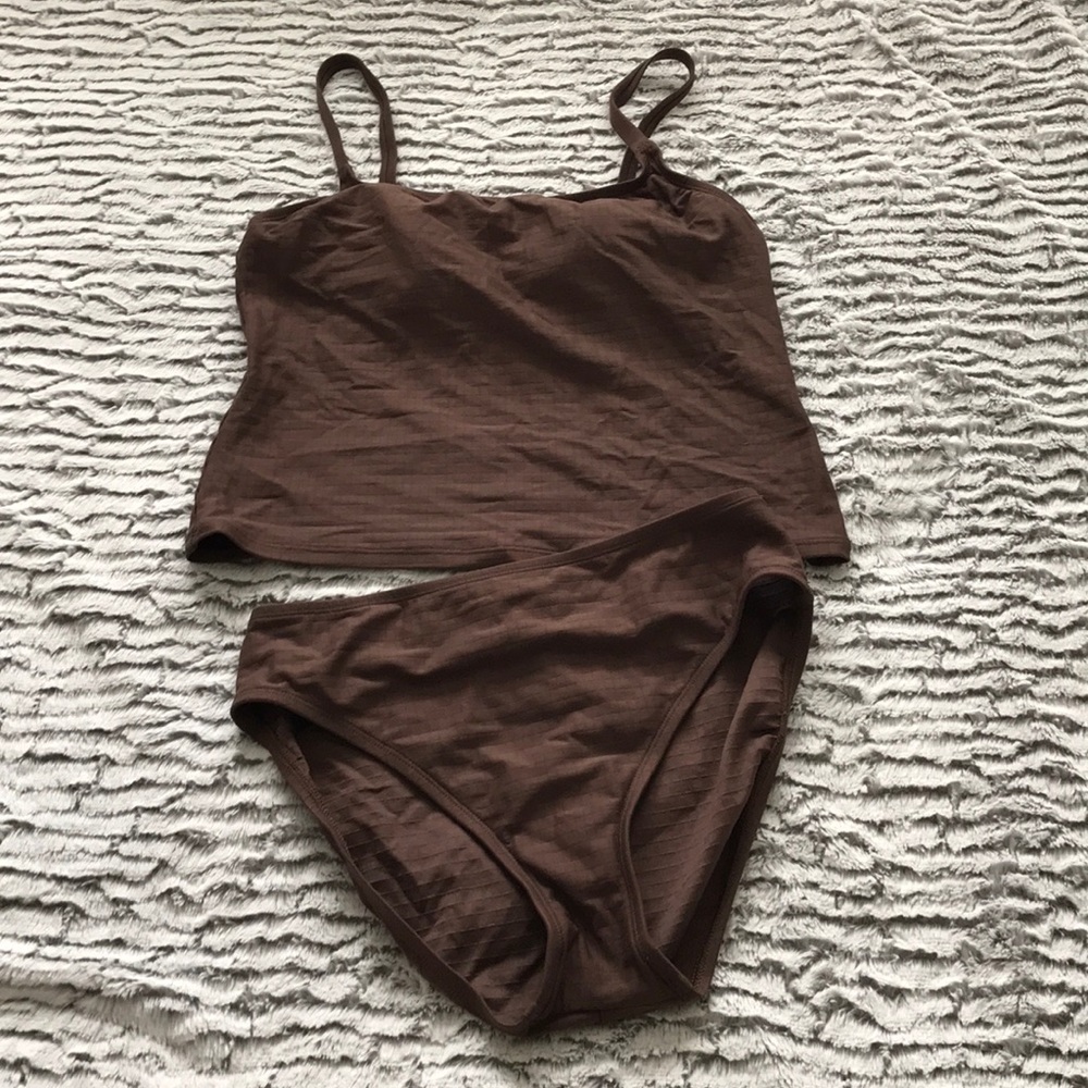 Chocolate brown two-piece ladies size 12 swimsuit